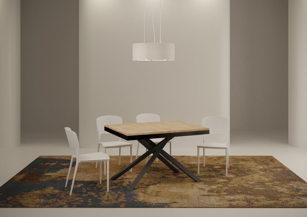 Ausziehtisch 90x120/224 cm Eiche Natur 120x74x90cm Spanplatte Braun Ityhome Möbel Esszimmermöbel Esstische