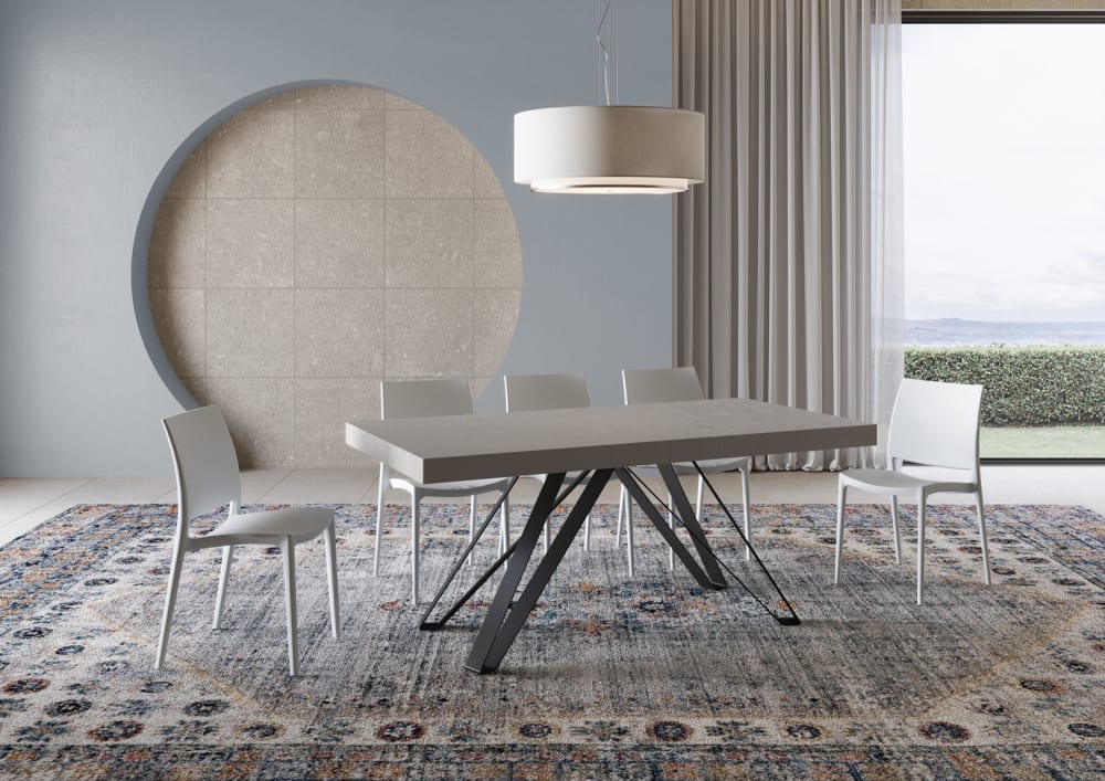 Ausziehtisch 90x180/440 cm Kaschmir 180x77x90cm Spanplatte Grau Ityhome Möbel Esszimmermöbel Esstische