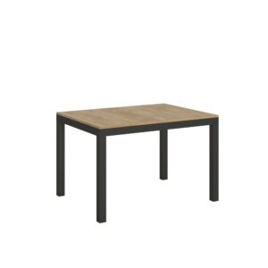 wohnli-moebel-suche-M25008414 Wohnli Möbelsuche - Ausziehtisch 90x120/224 cm Eiche Natur mit Eisenrahmen aus Anthrazit