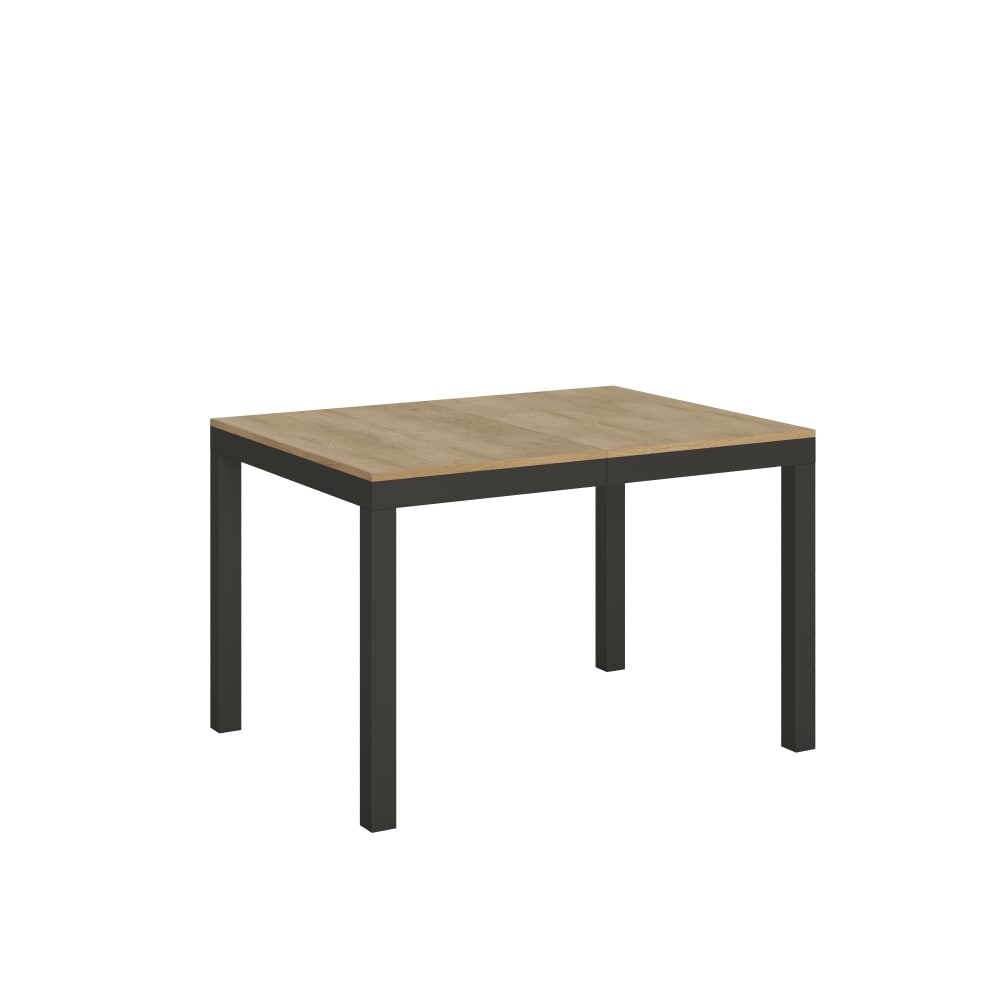 wohnli-moebel-suche-M25008414 Wohnli Möbelsuche - Ausziehtisch 90x120/224 cm Eiche Natur mit Eisenrahmen aus Anthrazit
