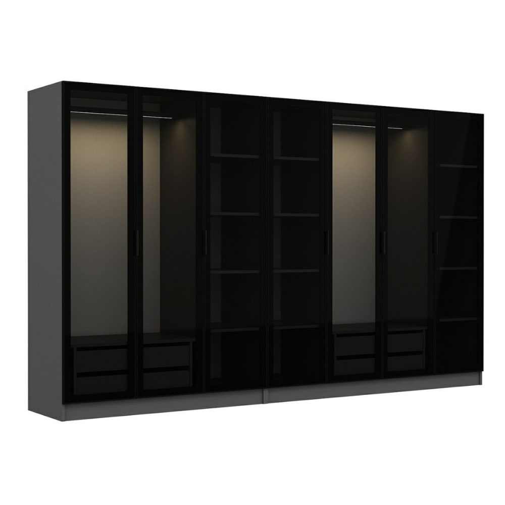 wohnli-moebel-suche-M25008654 Wohnli Möbelsuche - Kleiderschrank mit Regalen und Kleiderstangen - 21 Stauräume - 315 x 2