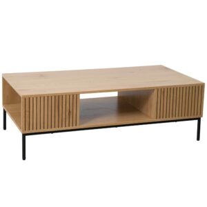 Wohnli Möbelsuche - Couchtisch aus Stahl und MDF mit Melamindekor 120 cm beige