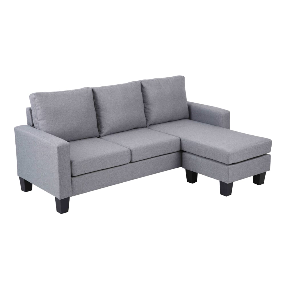 Wohnli Möbelsuche - Ecksofa mit Meridian aus Stoff 3-Sitzer grau