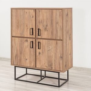 wohnli-moebel-suche-M25008758-1 Industrielles Buffet aus Holz und Metall - 4 Türen - 8 Fächer 90x36x115cm Metall Braun Concept Usine Möbel Esszimmermöbel Sideboards, Highboards & niedrige Anrichten