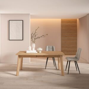 wohnli-moebel-suche-M25008882-1 Esstisch Holzeffekt 167x90x75cm Eiche 167x75x90cm Spanplatte Beige Skraut home Möbel Esszimmermöbel Esstische