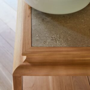 Waschtischunterschrank aus massivem Teakholz 95 cm 94x80x55cm Holz Beige Tikamoon Möbel Badezimmermöbel Badezimmerschränke