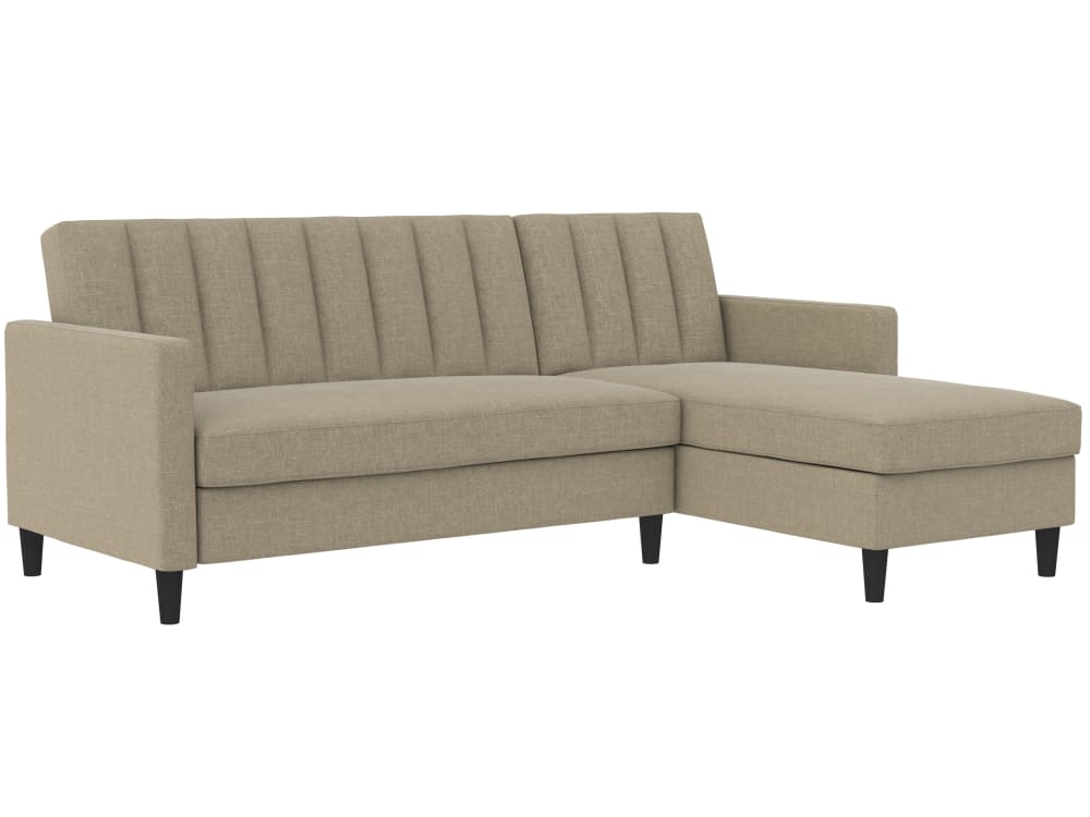 Wohnli Möbelsuche - Schlafsofa 3-Sitzer mit Chaiselongue in Leinenoptik