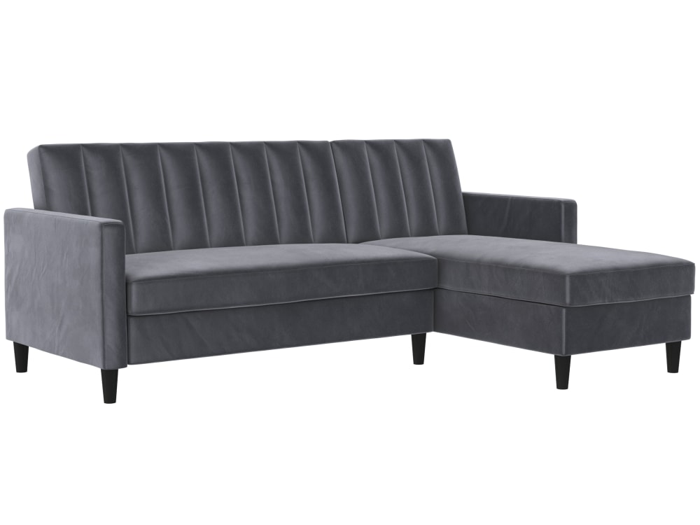 Wohnli Möbelsuche - Schlafsofa 3-Sitzer mit Chaiselongue aus Samt