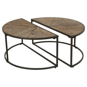 Wohnli Möbelsuche - 2er Set Couchtische aus Holz und Metall