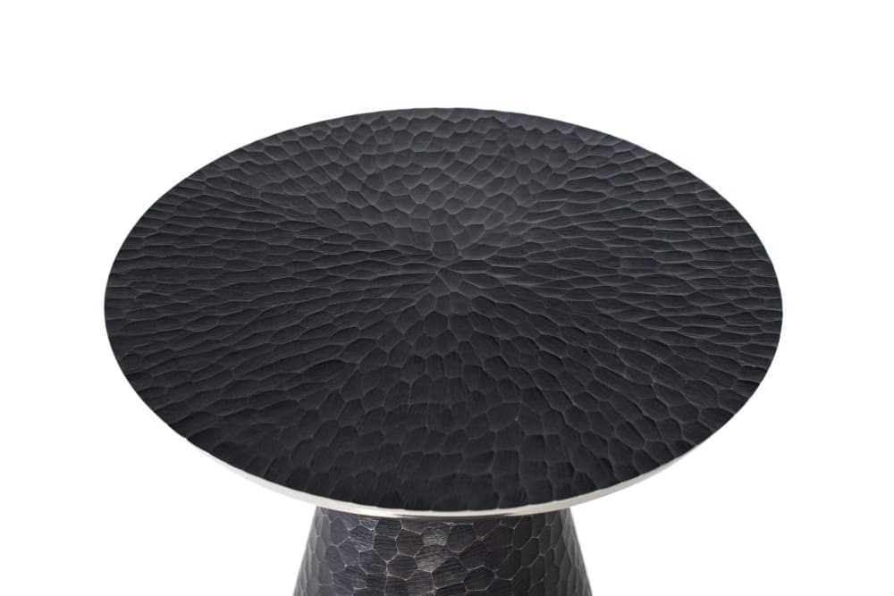 Runder Couchtisch aus Aluminium 50x49x50cm Aluminium Grau GINER Y COLOMER Möbel Wohnzimmermöbel Couchtische