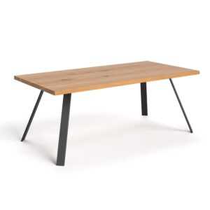 Eichentisch mit Metallbeinen 180x100 cm 180x75x100cm Holz Braun Danzz Möbel Esszimmermöbel Esstische