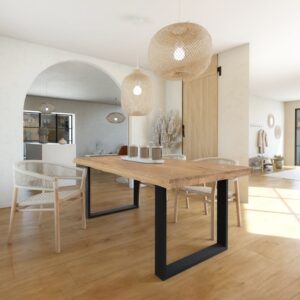 wohnli-moebel-suche-M25012063-1 Esstisch aus massiver Eiche 8 Personen L180 180x75x100cm Holz Beige Weber industries Möbel Esszimmermöbel Esstische