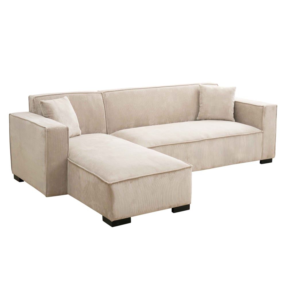 Wohnli Möbelsuche - Festes 3-Sitzer-Ecksofa mit Chaiselongue links in Ecru