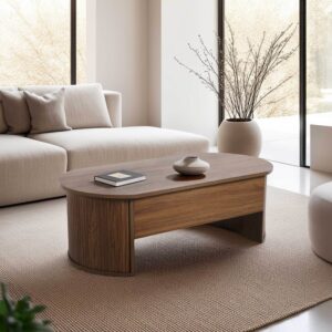 120x41x60cm Spanplatte Braun Oviala Möbel Wohnzimmermöbel Couchtische