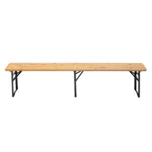 wohnli-moebel-suche-M25012533-1 2er-Set zusammenklappbarer Bierbänke von 218 cm Braun 218x46x24cm Holz Braun Oviala Möbel Esszimmermöbel Sitzbank und Holzbank
