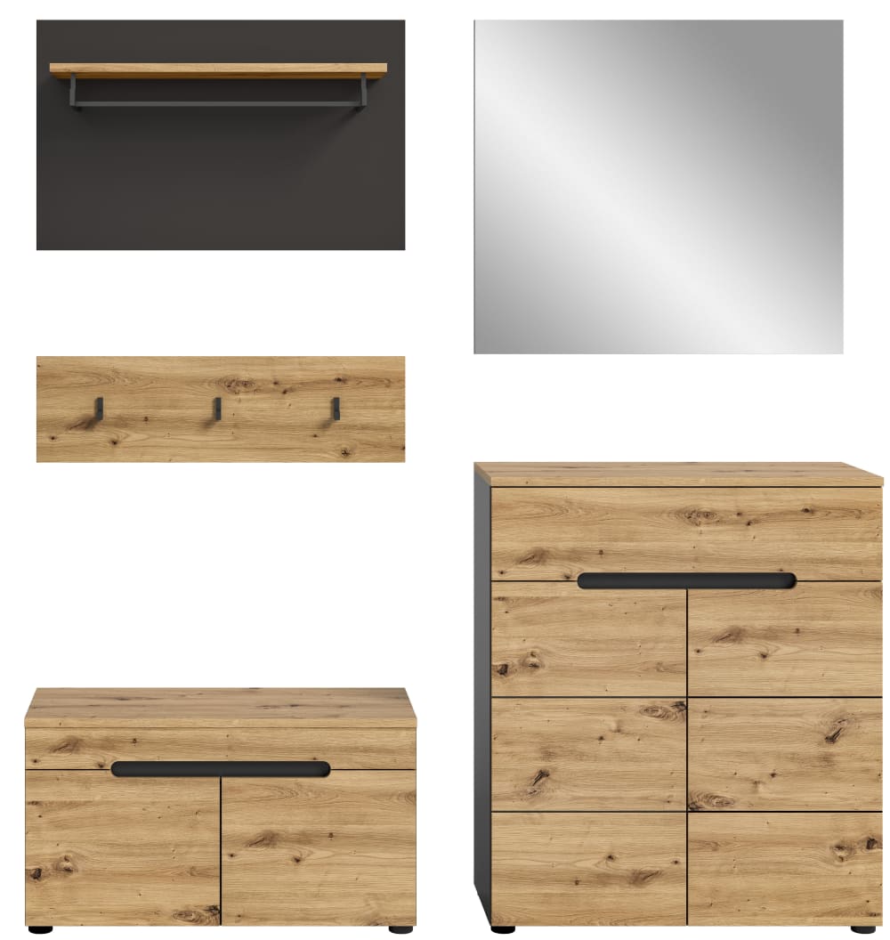 37x190x175cm Spanplatte Braun Xonox.home Möbel Flurmöbel Dielenbänke