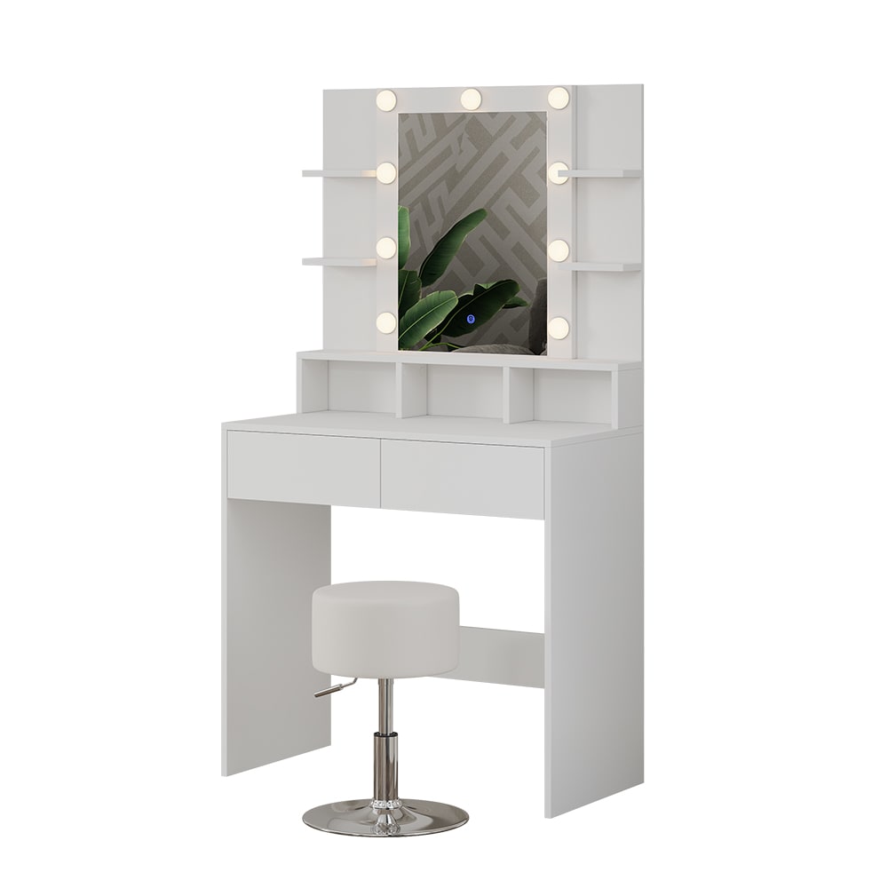 wohnli-moebel-suche-M25013054 Wohnli Möbelsuche - Schminktisch mit LED Beleuchtung und Hocker