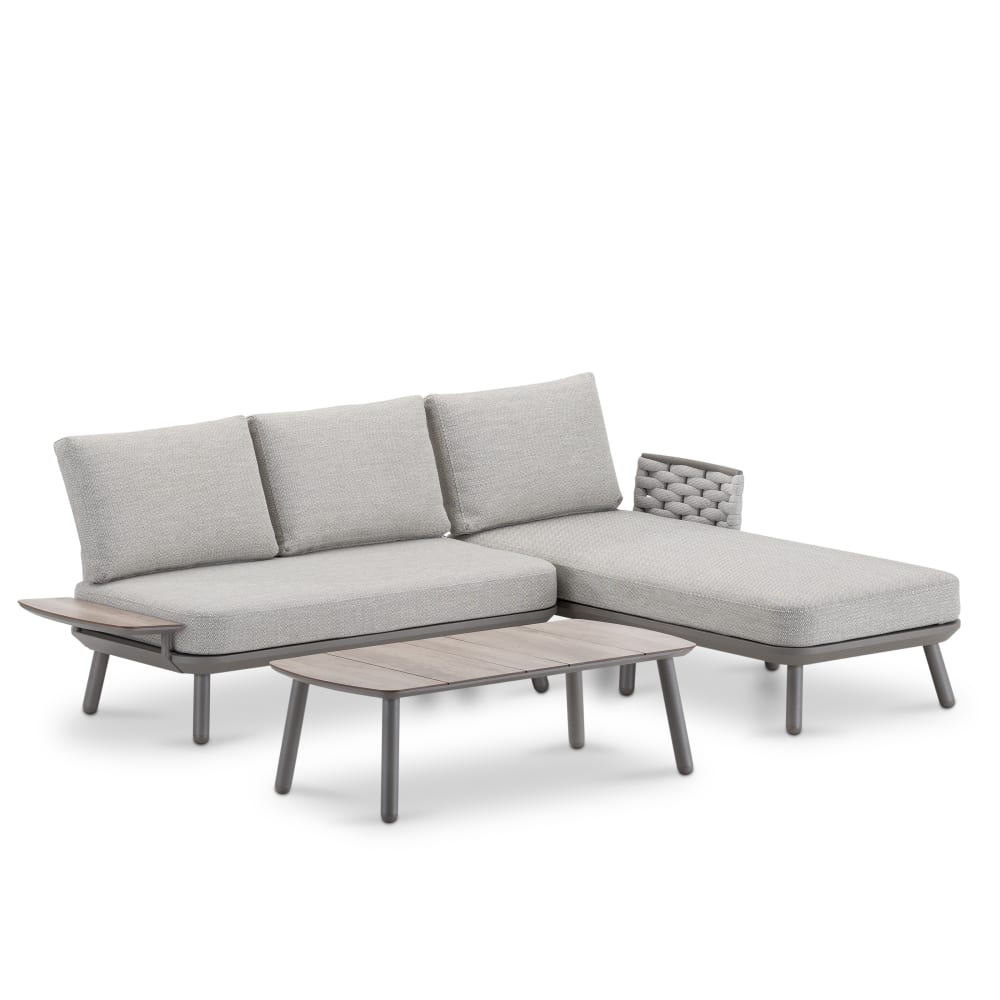 Wohnli Möbelsuche - Gartenset 3 Sitzer mit Chaiselongue