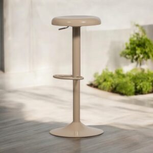 wohnli-moebel-suche-M25014217-1 Beigefarbener Höhenverstellbarer Barhocker aus Metall 0x81x0cm Aluminium Beige WOOOD Möbel Esszimmermöbel Barhocker