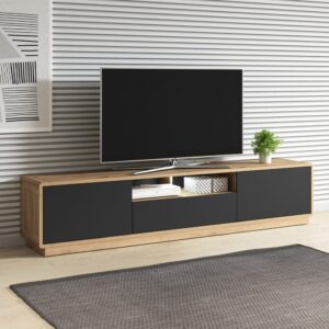 wohnli-moebel-suche-M25014257-1 200x45x40cm Spanplatte Schwarz Petits meubles Möbel Wohnzimmermöbel TV-Möbel