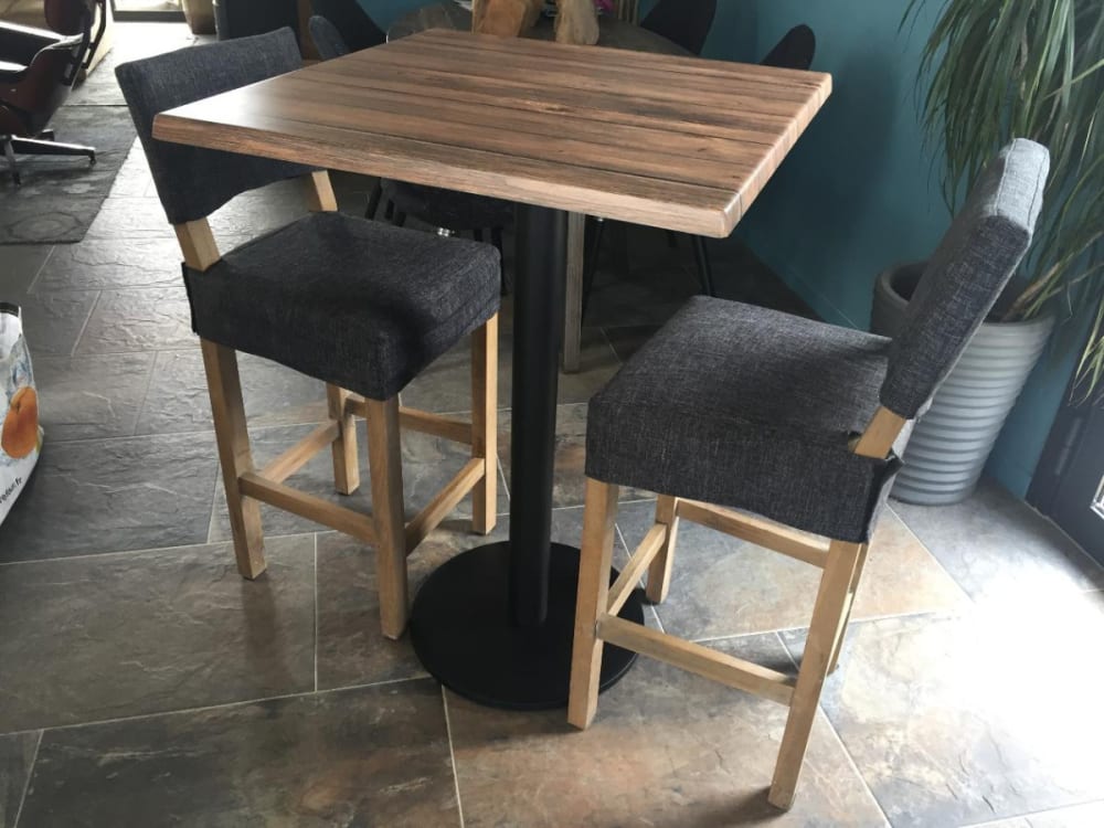 Hochwertiger Stehtisch Oakland 0x103x70cm Harz Braun Mathi Design Möbel Esszimmermöbel Esstische