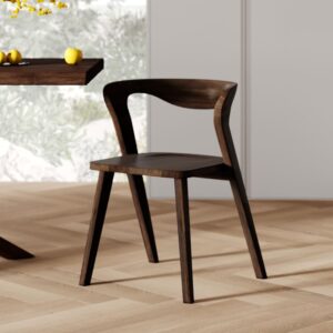 wohnli-moebel-suche-M25015103-1 Dunkles Gummibaumholzstuhl, gebogene Rückenlehne 54x73x55cm Holz Braun Maison Pavane Möbel Esszimmermöbel Stühle