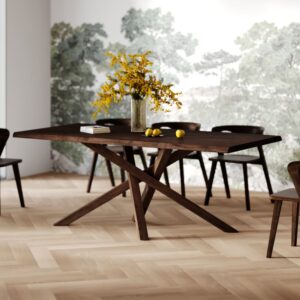 Rechteckiger Tisch aus dunklem massivem Heveaholz für 8 Personen 210x75x100cm Holz Braun Rendez-Vous Déco Möbel Esszimmermöbel Esstische