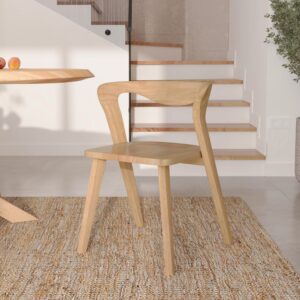 wohnli-moebel-suche-M25015114-1 Hellblaue Holzstuhl aus Gummibaum, gebogene Rückenlehne 54x73x55cm Holz Braun Maison Pavane Möbel Esszimmermöbel Stühle