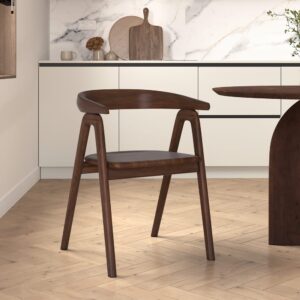 wohnli-moebel-suche-M25015118-1 Dunkle Gummibaum-Stuhl mit Armlehnen 55x73x46cm Holz Braun Maison Pavane Möbel Esszimmermöbel Stühle