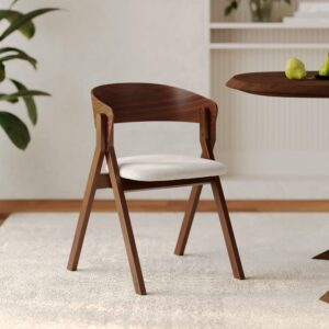 wohnli-moebel-suche-M25015122-1 Stuhl aus Gummiholz und hellgrauem Stoff 49x76x54cm Holz Grau Maison Pavane Möbel Esszimmermöbel Stühle