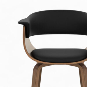 wohnli-moebel-suche-M25015125-1 Tisch und Stühle für 8 Personen aus schwarzem Kunstleder und Holz 220x76x100cm Holz Schwarz Rendez-Vous Déco Möbel