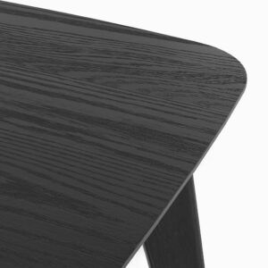 Tisch und Stühle für 4 Personen aus Samt und schwarzem Holz 180x75x90cm Holz Schwarz Rendez-Vous Déco Möbel