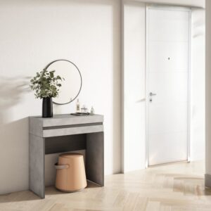 Flurtisch Holzeffekt 70x35x75cm Zement 70x75x35cm Spanplatte Grau Skraut home Möbel Wohnzimmermöbel Konsolentische