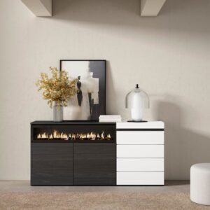 157x75x35cm Spanplatte Weiß Skraut home Möbel Esszimmermöbel Sideboards, Highboards & niedrige Anrichten