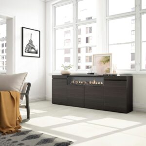 200x75x35cm Spanplatte Schwarz Skraut home Möbel Esszimmermöbel Sideboards, Highboards & niedrige Anrichten