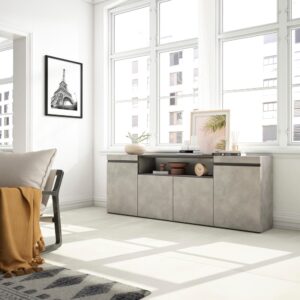 wohnli-moebel-suche-M25015425-1 Sideboard Holzeffekt 200x35x75cm Zement 200x75x35cm Spanplatte Grau Skraut home Möbel Esszimmermöbel Sideboards, Highboards & niedrige Anrichten
