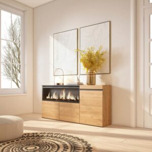 158x75x35cm Spanplatte Beige Skraut home Möbel Esszimmermöbel Sideboards, Highboards & niedrige Anrichten