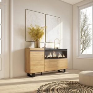 wohnli-moebel-suche-M25015449-1 158x87x35cm Spanplatte Beige Skraut home Möbel Esszimmermöbel Sideboards, Highboards & niedrige Anrichten