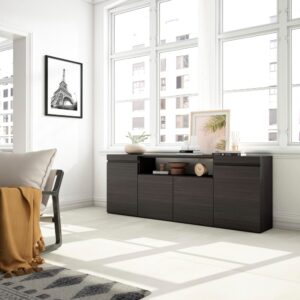 wohnli-moebel-suche-M25015450-1 Sideboard Holzeffekt 200x35x75cm Schwarz 200x75x35cm Spanplatte Schwarz Skraut home Möbel Esszimmermöbel Sideboards, Highboards & niedrige Anrichten
