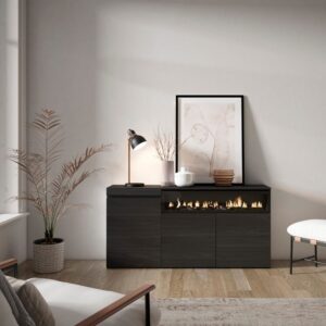 150x75x35cm Spanplatte Schwarz Skraut home Möbel Esszimmermöbel Sideboards, Highboards & niedrige Anrichten