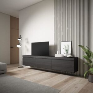 wohnli-moebel-suche-M25015464-1 TV-Möbel Holzeffekt Hängend 240x35x45cm Schwarz 240x45x35cm Spanplatte Schwarz Skraut home Möbel Wohnzimmermöbel TV-Möbel