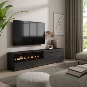 200x45x35cm Spanplatte Schwarz Skraut home Möbel Wohnzimmermöbel TV-Möbel