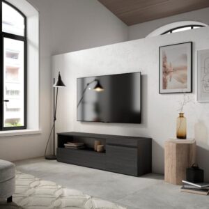 150x45x35cm Spanplatte Schwarz Skraut home Möbel Wohnzimmermöbel TV-Möbel