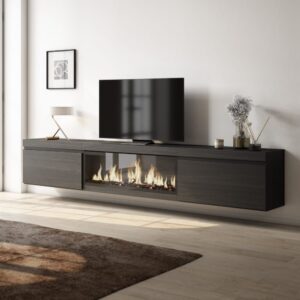 267x45x35cm Spanplatte Schwarz Skraut home Möbel Wohnzimmermöbel TV-Möbel
