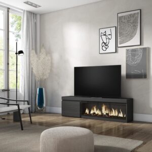 158x45x35cm Spanplatte Schwarz Skraut home Möbel Wohnzimmermöbel TV-Möbel