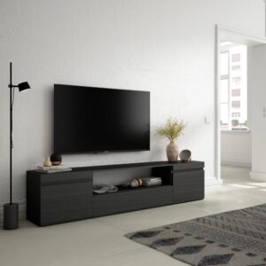 wohnli-moebel-suche-M25015506-1 TV-Möbel Holzeffekt 200x35x45cm Schwarz 200x45x35cm Spanplatte Schwarz Skraut home Möbel Wohnzimmermöbel TV-Möbel