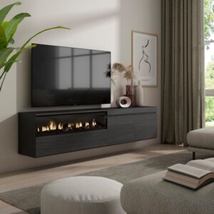 200x45x35cm Spanplatte Schwarz Skraut home Möbel Wohnzimmermöbel TV-Möbel