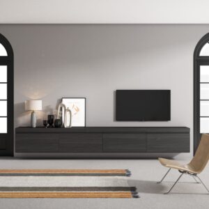wohnli-moebel-suche-M25015553-1 TV-Möbel Holzeffekt Hängend 320x35x45cm Schwarz 320x45x35cm Spanplatte Schwarz Skraut home Möbel Wohnzimmermöbel TV-Möbel