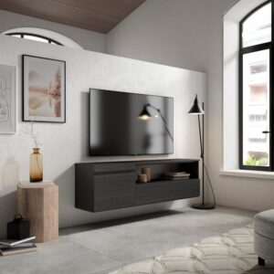 150x45x35cm Spanplatte Schwarz Skraut home Möbel Wohnzimmermöbel TV-Möbel