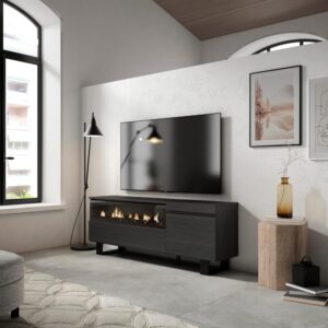 150x57x35cm Spanplatte Schwarz Skraut home Möbel Wohnzimmermöbel TV-Möbel